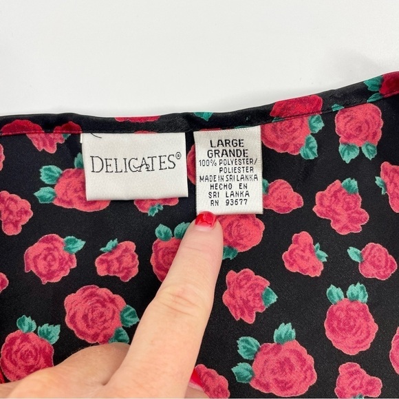 Delicates Rosebud Whimsigoth Lingerie Y2K Mini Satin Slip Dress L Dolls XX - Picture 8 of 11